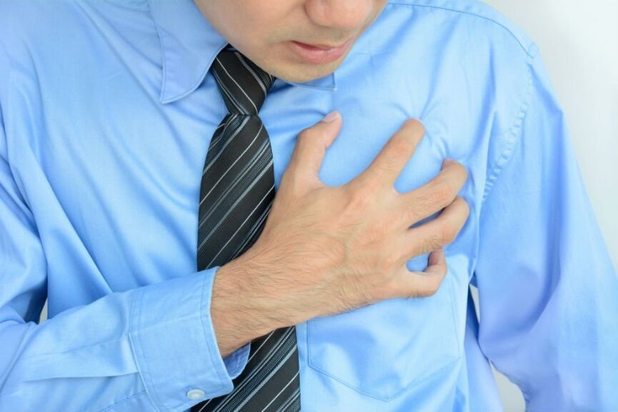 Tachycardia is one of the symptoms of osteochondrosis of the chest